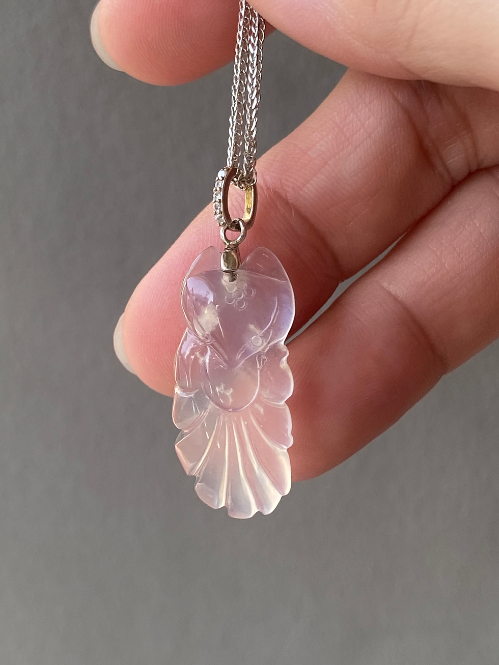 Thumbnail: 925 Silver Moonstone Ninetail Fox Pendant