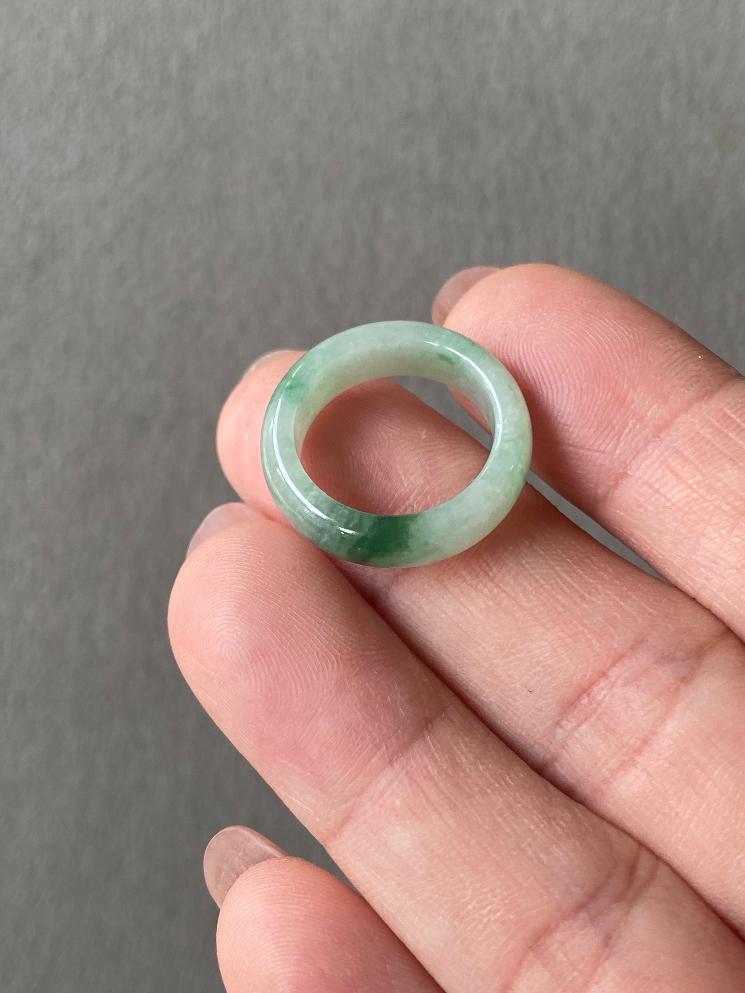 US#4.65 Type A Green Mix Jadeite Ring