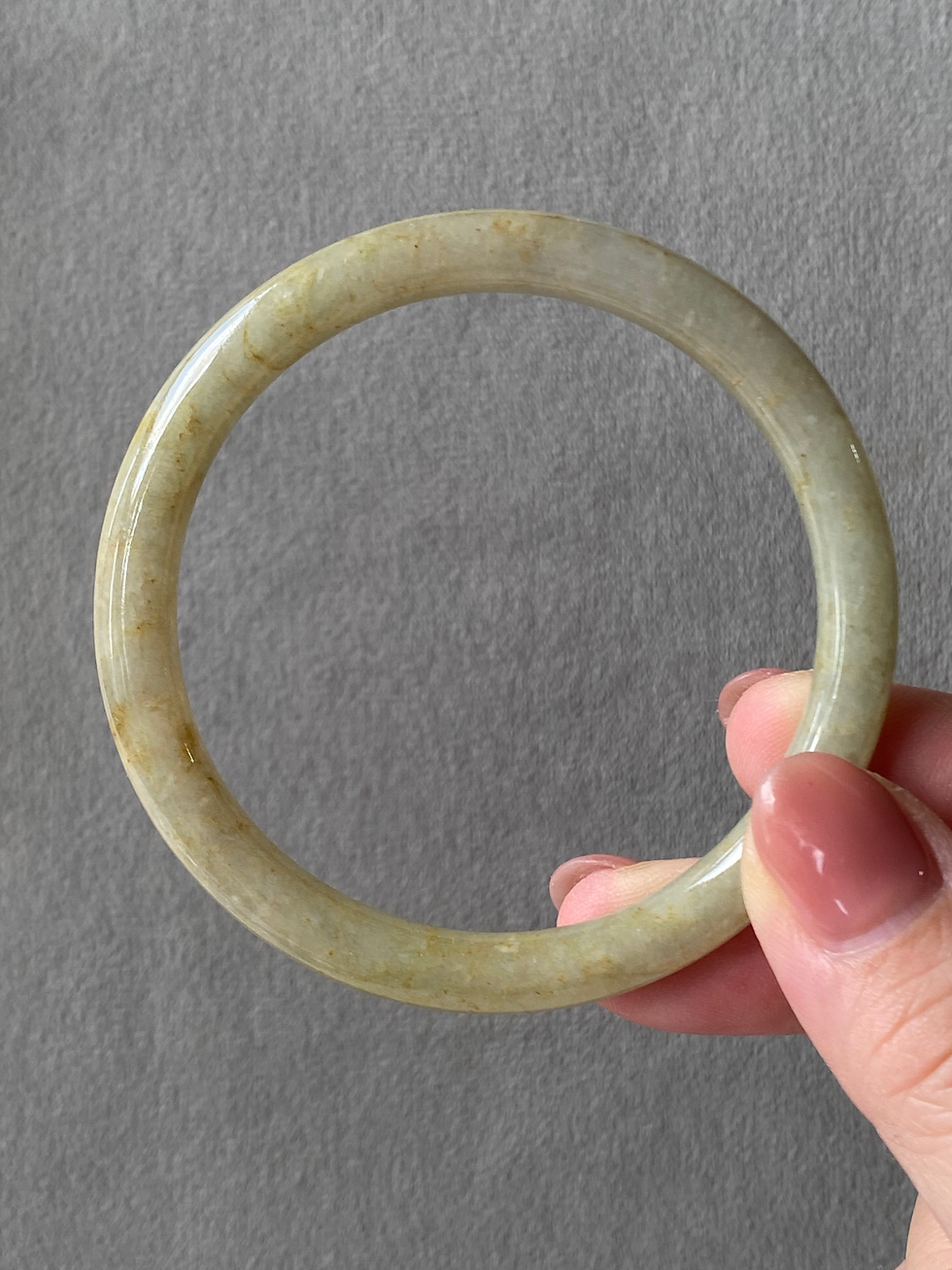 Thumbnail: 58MM Type A Light Yellowish Brown Jadeite Bangle