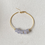 Thumbnail: 18K Yellow Gold Type A Icy Faint Lavender Jadeite Barrel Beads Soft Bangle
