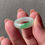 Thumbnail: US#8.75 Type A Off White Mix Bright Green Jadeite Ring
