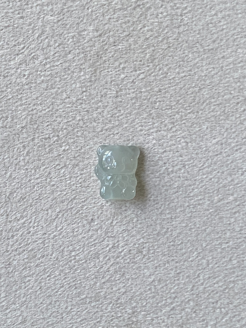 Thumbnail: Type A Translucent Faint Green Carved Jadeite Bear