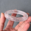 Thumbnail: 53MM Translucent Rose Quartz Bangle