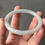 Thumbnail: 52.1MM Type A Translucent Near White Mix Round Jadeite Bangle