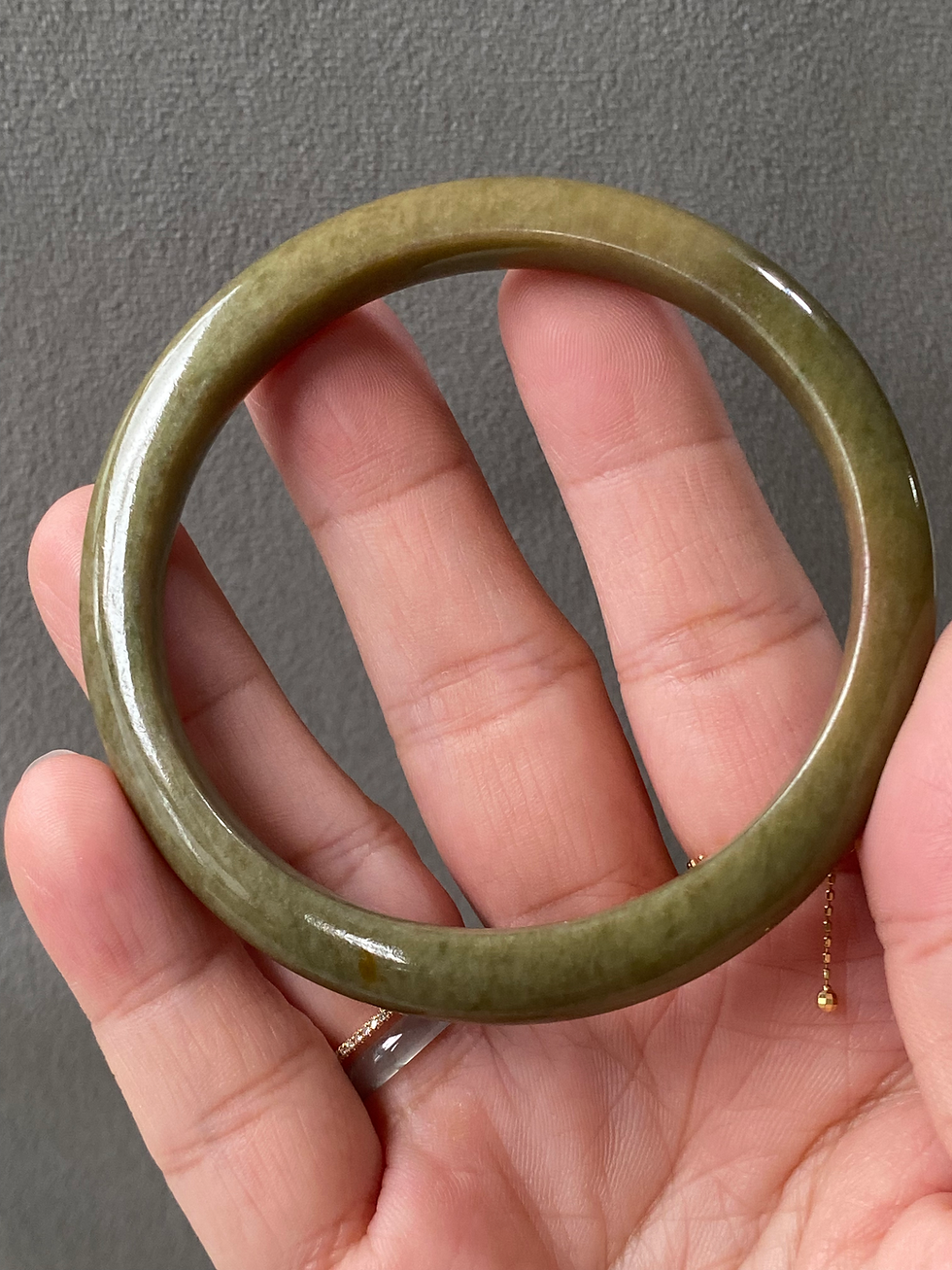 Thumbnail: 59MM Type A Brownish Jadeite Bangle