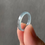 Thumbnail: US#6.5Type A Translucent Light Bluish Flat Jadeite Ring