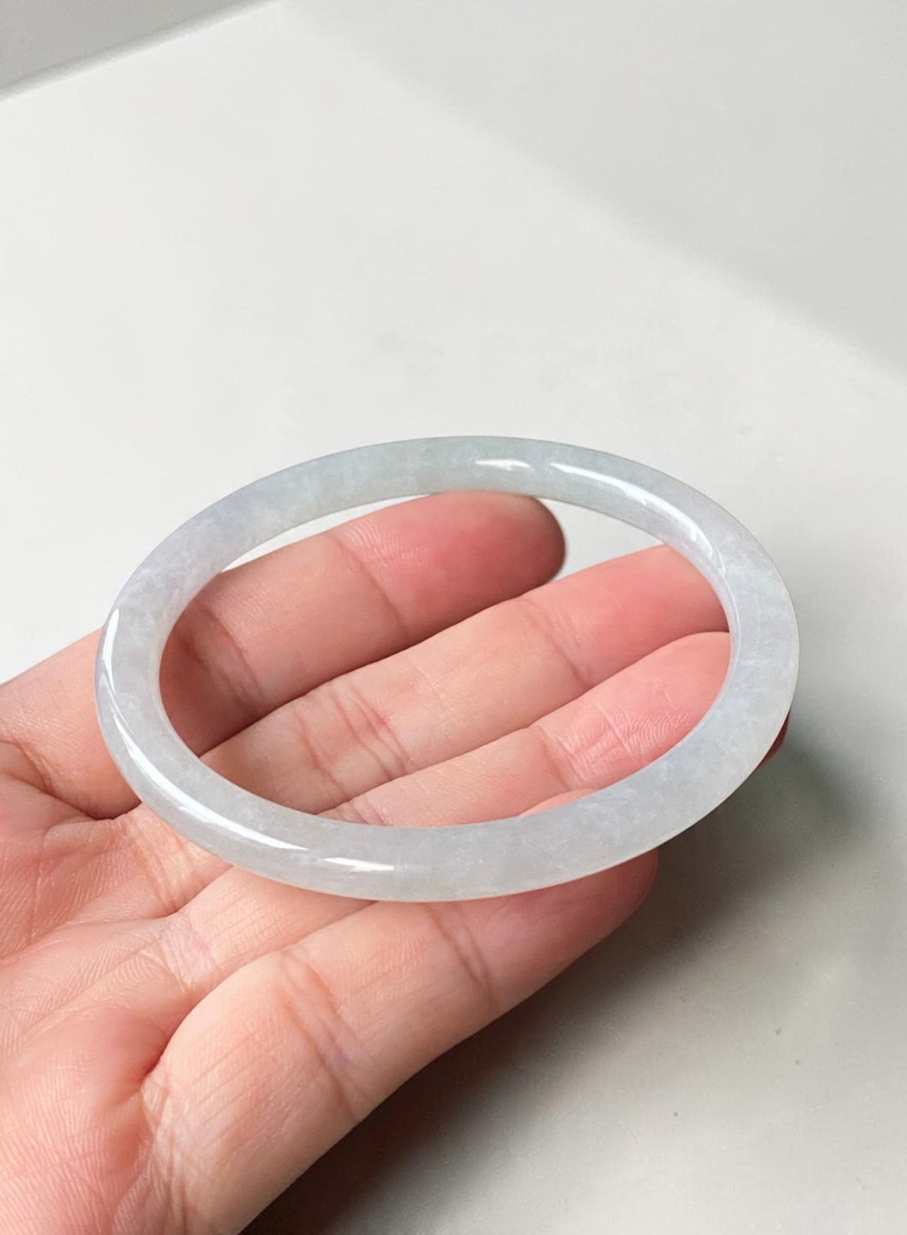 53.8MM Type A Translucent Jadeite Bangle