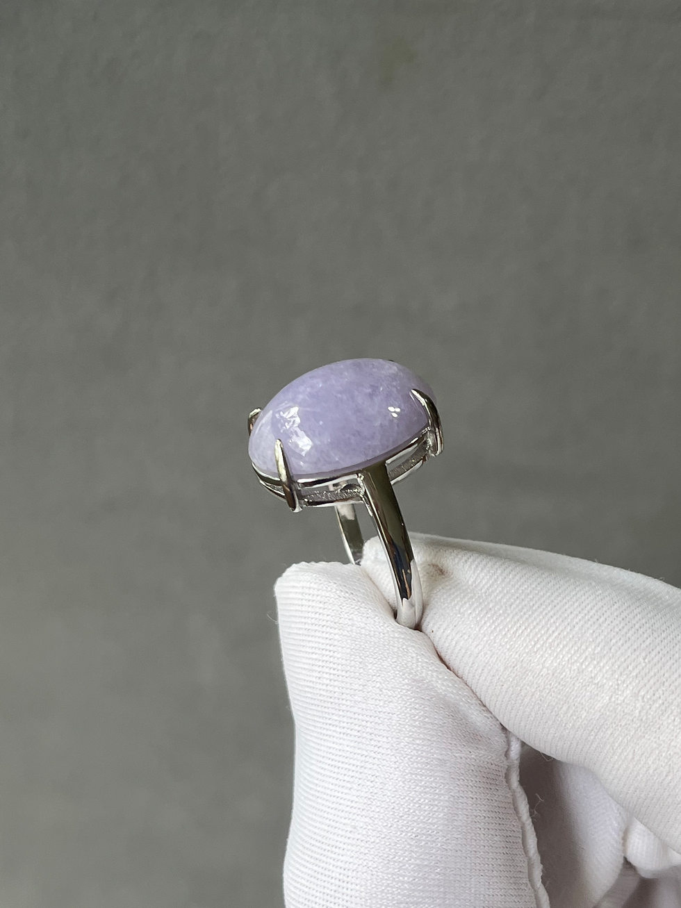 Thumbnail: 925 Silver Type A Strong Lavender Jadeite Ring