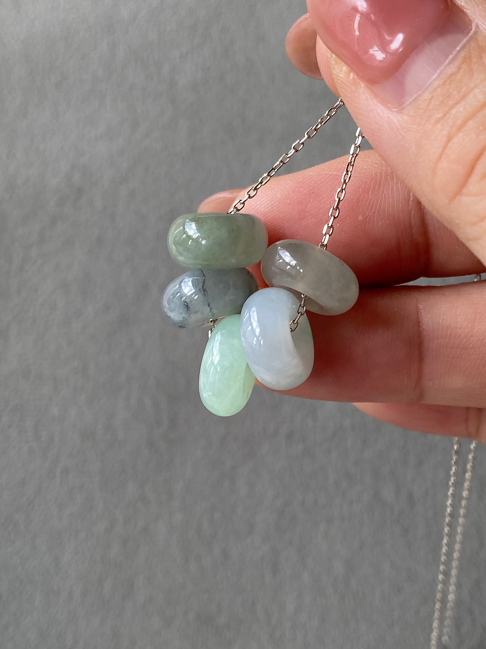 Thumbnail: Set of 5 Type A Mixed Colour Jadeite Barrels