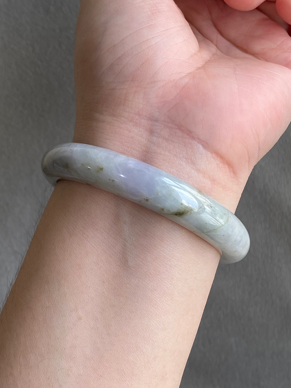 Thumbnail: 59.2MM Type A Light Lavender Mix Jadeite Bangle