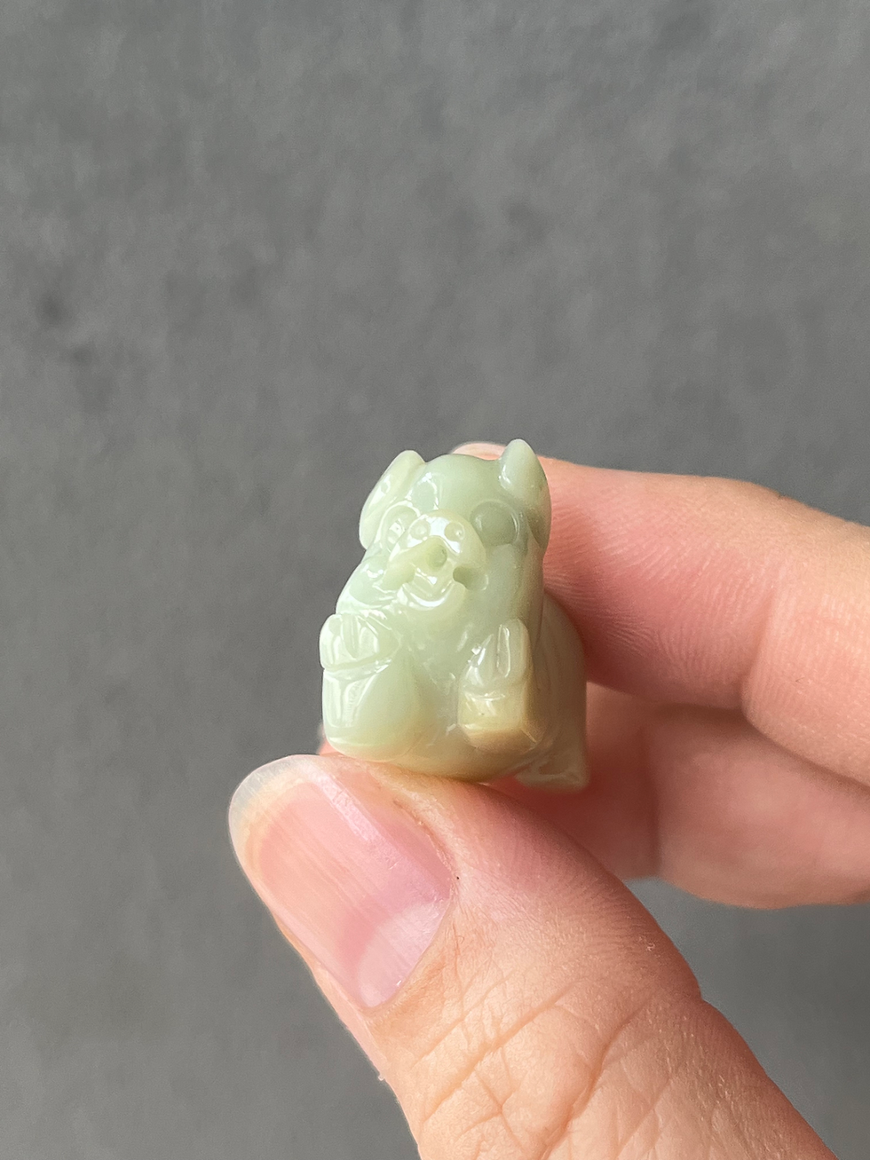 Thumbnail: Type A Light Yellow Mix Carved Jadeite Pig