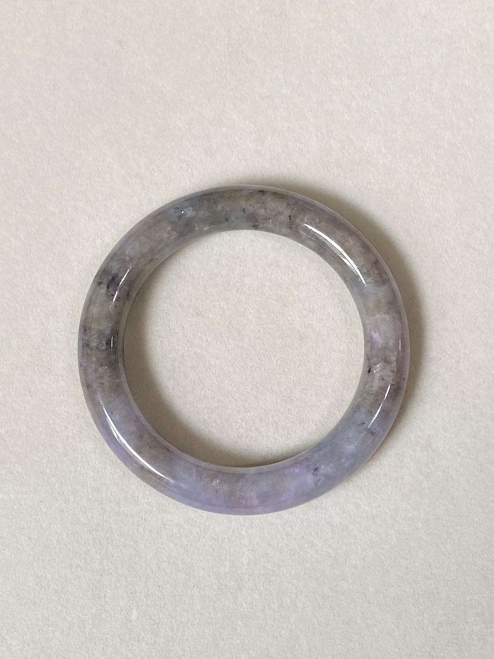 Thumbnail: 57MM Type A Light Lavender Mix Jadeite Bangle