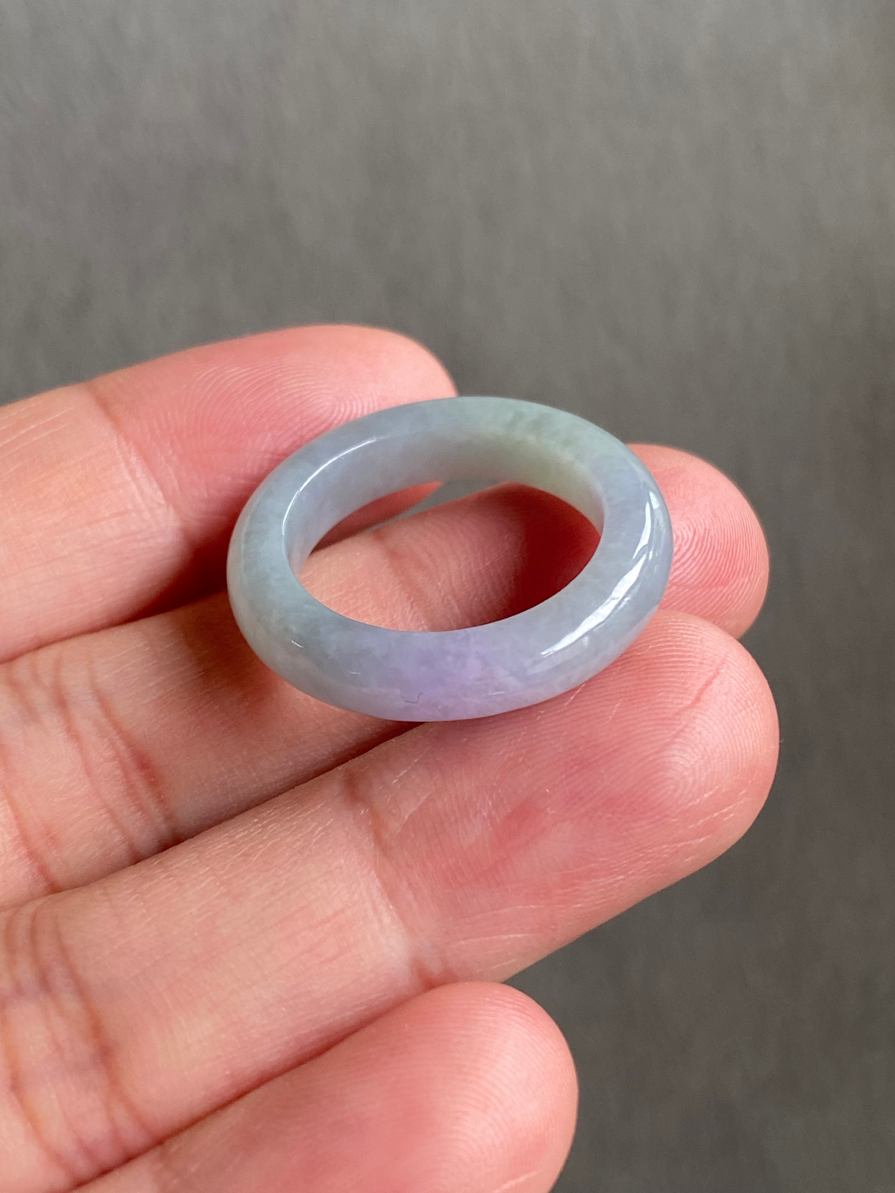 US#7.8 Type A Light Green Mix Lavender Jadeite Ring