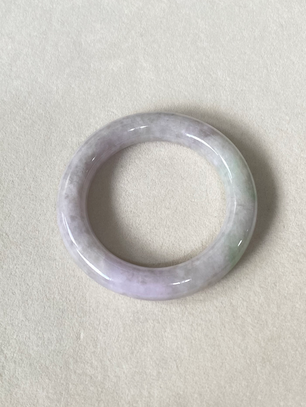 Thumbnail: 55.7MM Type A Translucent Light Lavender Mix Jadeite Bangle