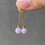 Thumbnail: 18K Yellow Gold Type A Light Lavender Jadeite Beads Ear Threader