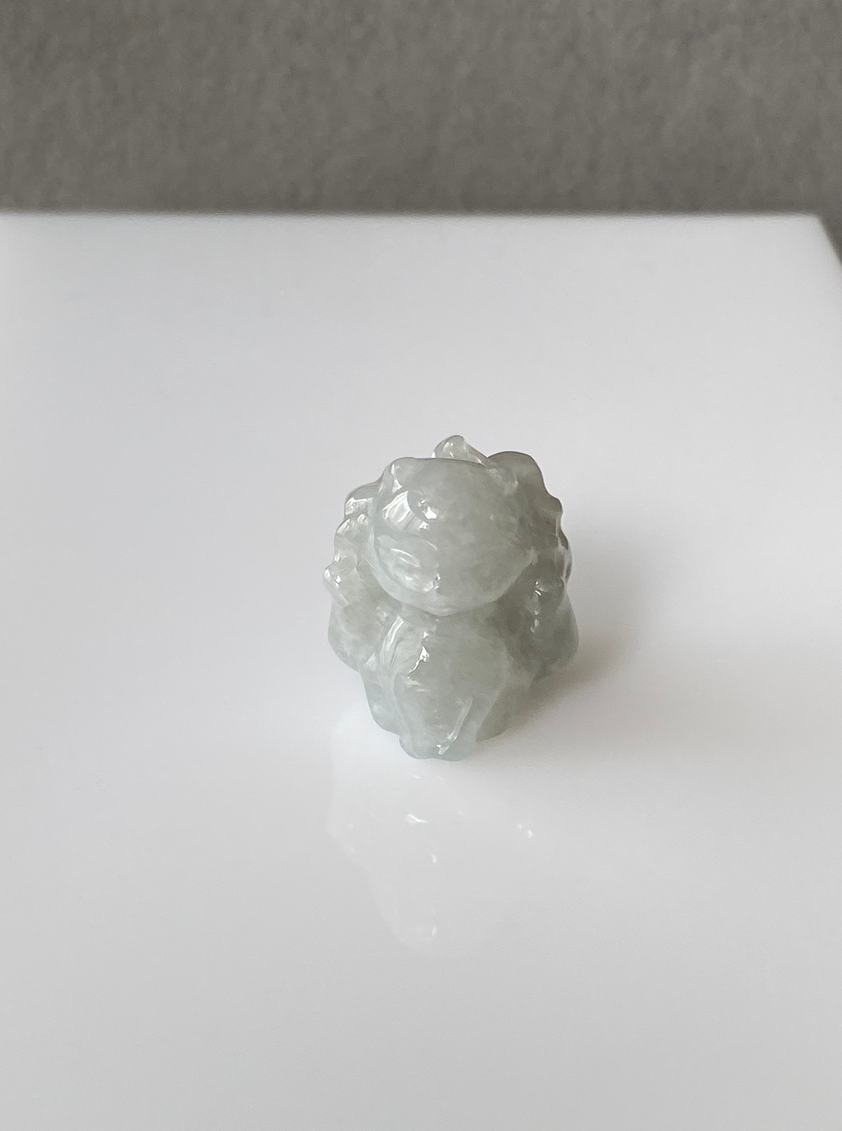 Type A Translucent Carved Jadeite Nine Tailed Fox