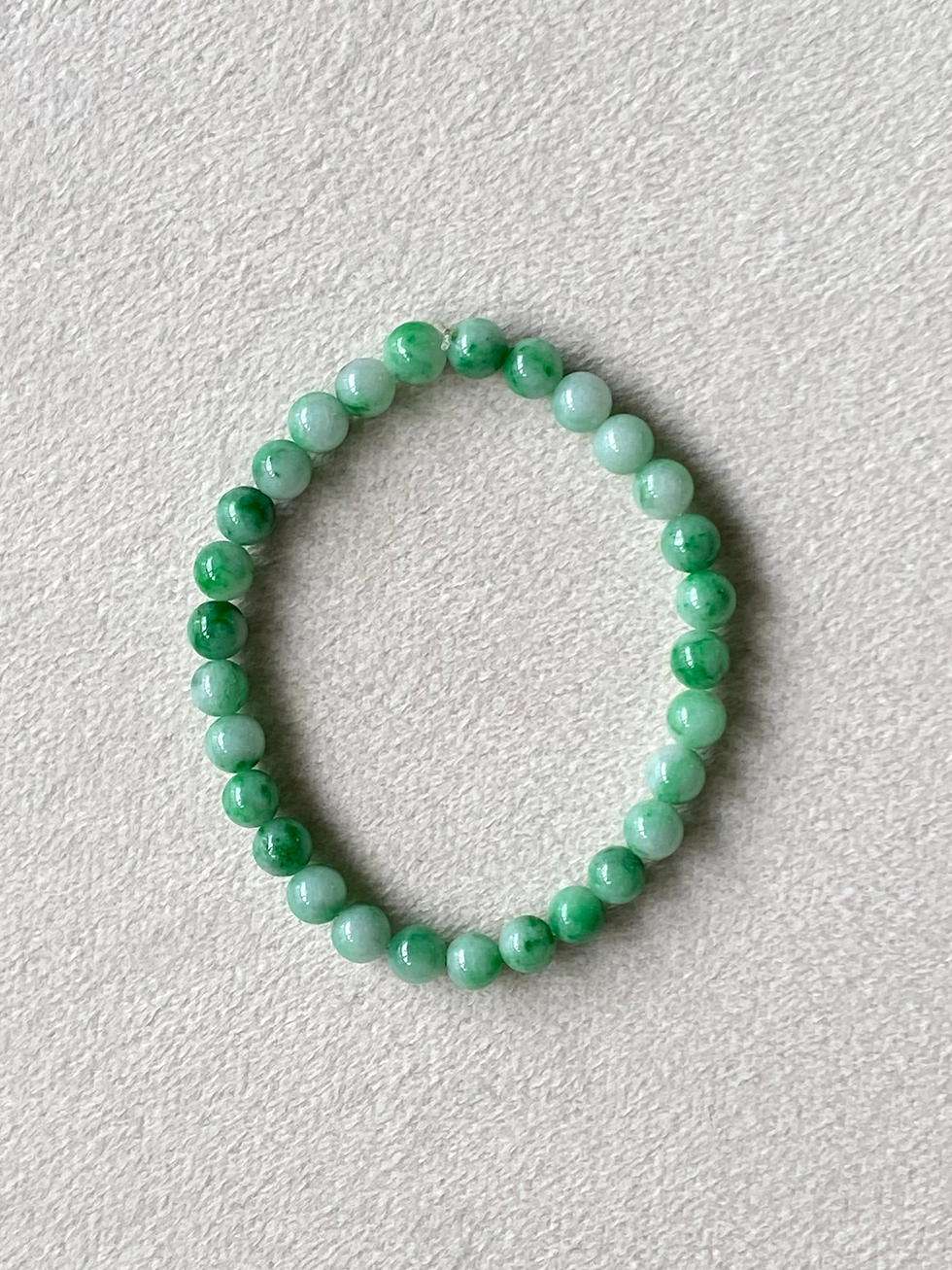 Thumbnail: Type A Bright Green Mix Jadeite Beads Bracelet