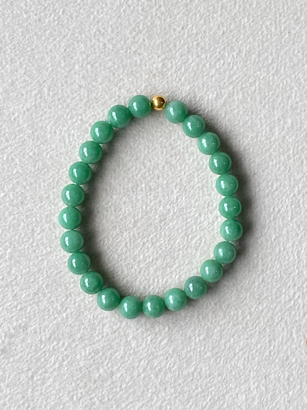 Thumbnail: Type A Full Green Jadeite Beads Bracelet