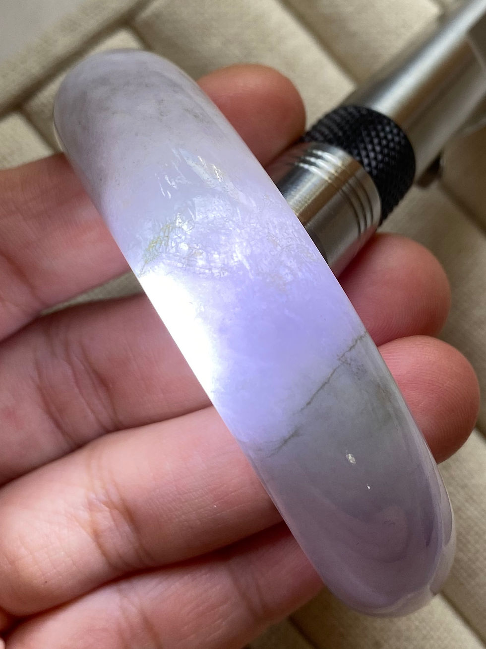 Thumbnail: 59MM Light Lavender Jade Bangle