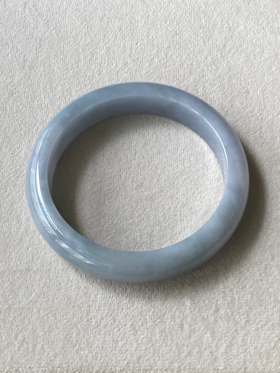 Thumbnail: 58.7MM Type A Bluish Lavender Jadeite Bangle