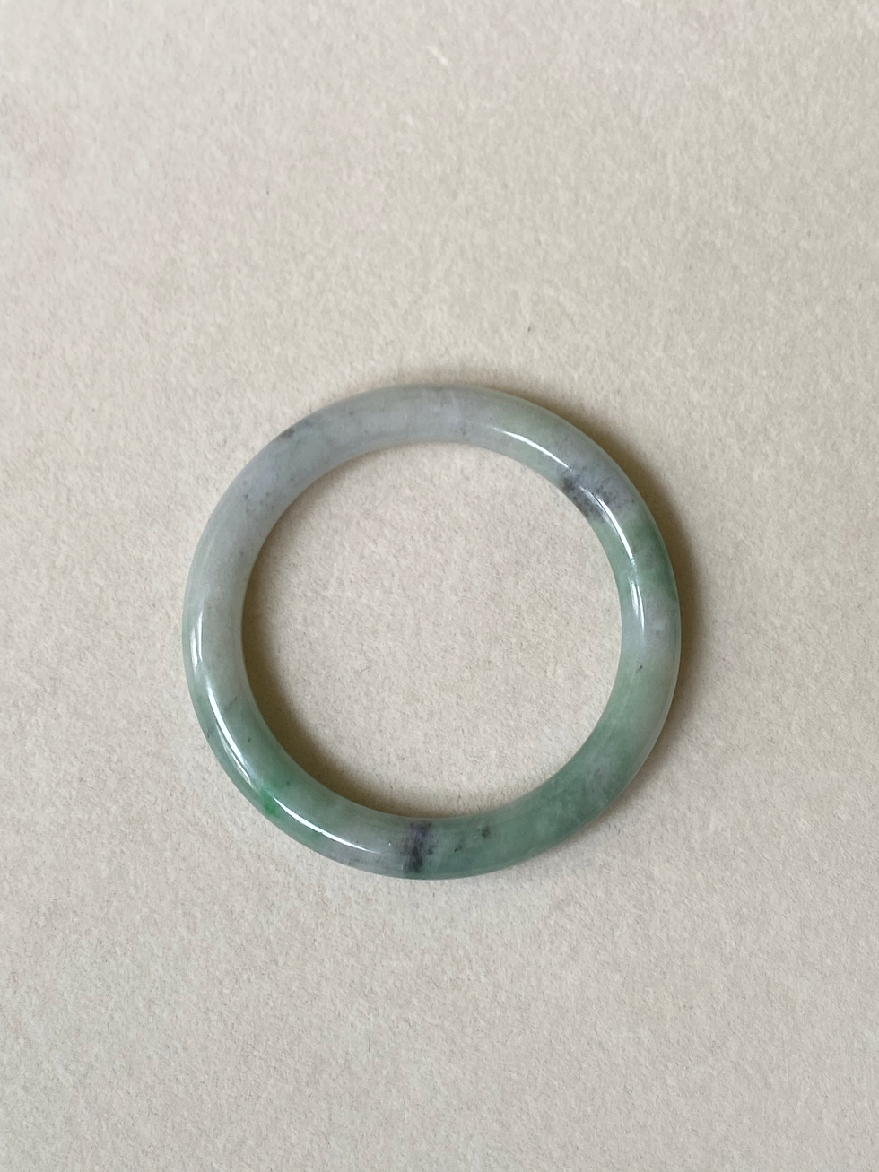 Thumbnail: 52.8MM Type A Faint Green Mix Jadeite Bangle