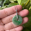 Thumbnail: 925 Silver Type A Green Round Jadeite Pendant