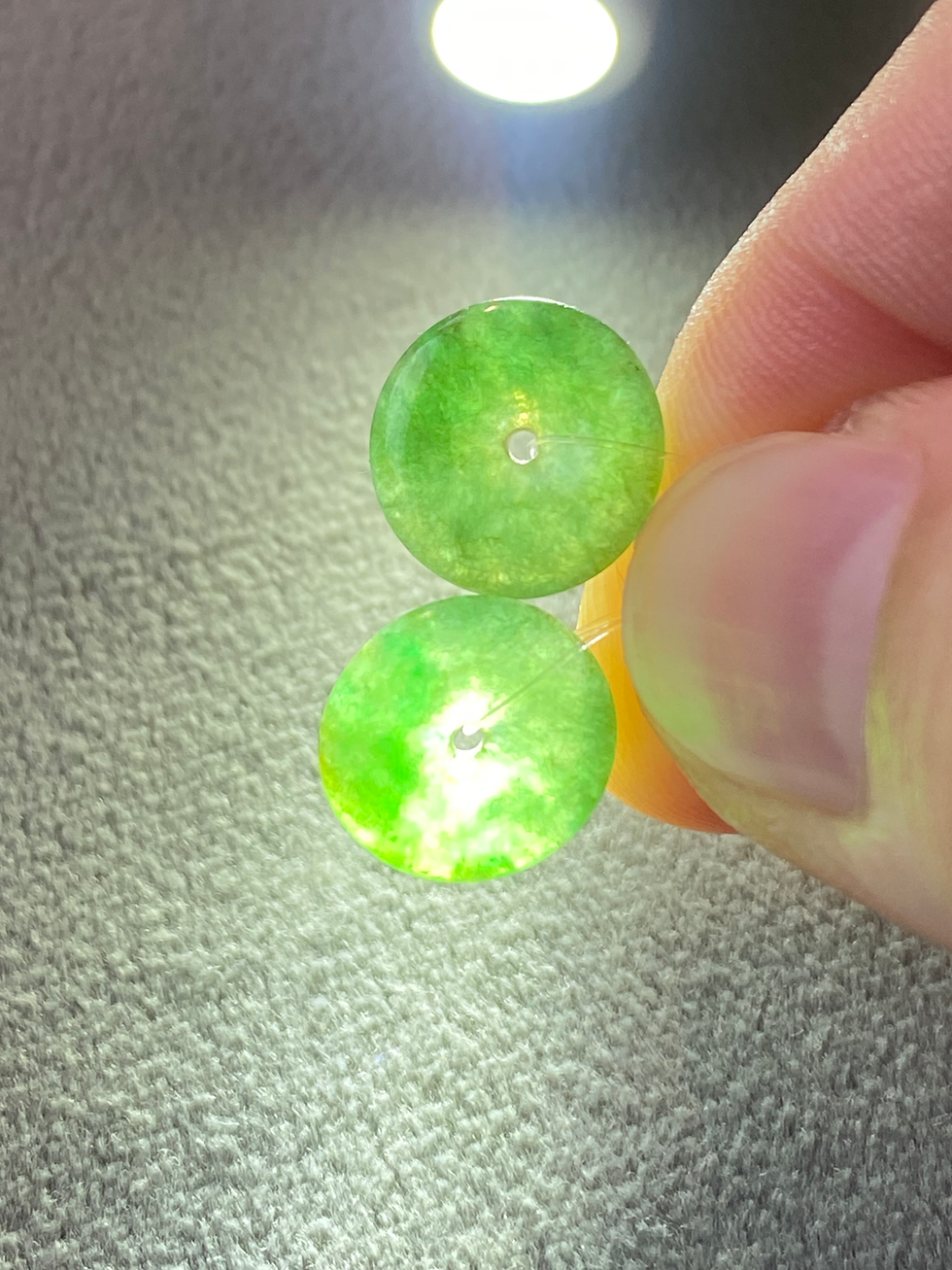 Thumbnail: Type A Translucent Dark Green Jadeite Disc