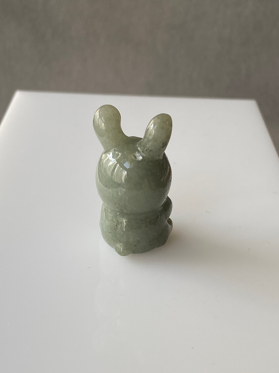 Thumbnail: Type A Light Yellowish Green Carved Jadeite Bunny with Carrot