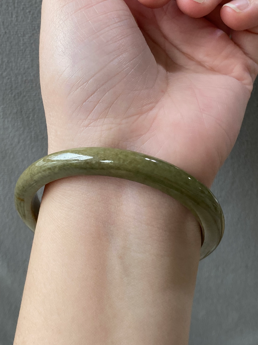 Thumbnail: 59MM Type A Brownish Jadeite Bangle