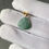 Thumbnail: 14K Gold Filled Type A Bluish Green Mix Jadeite Seashell Charm