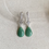 Thumbnail: 925 Silver Full Green Jadeite Droplet Earrings