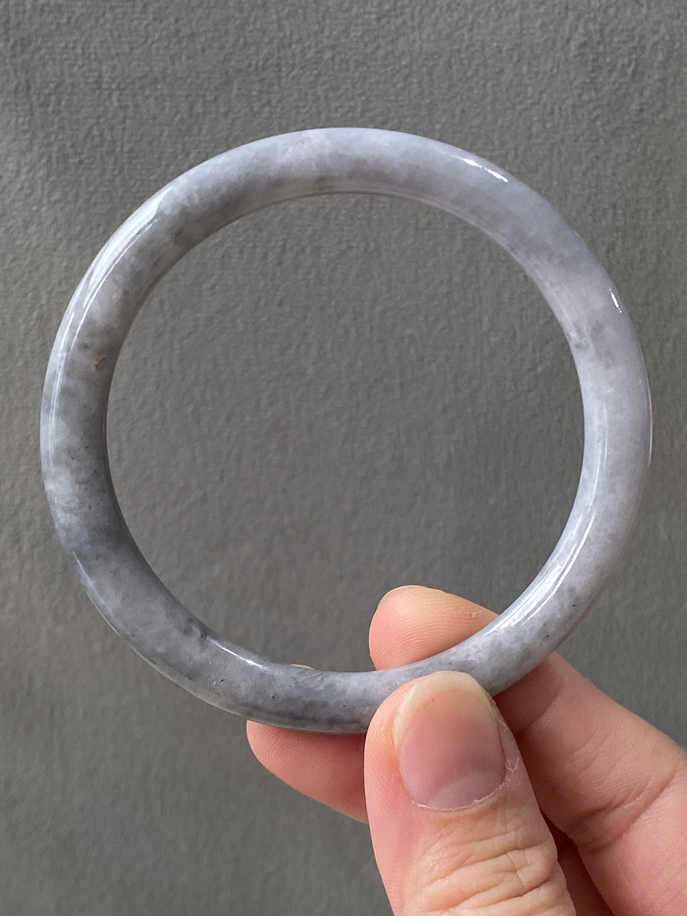 Thumbnail: 59.1MM Type A Light Greyish Jadeite Bangle