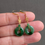 Thumbnail: 18K Yellow Gold Type A Deep Green Mix Jadeite Earrings