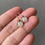 Thumbnail: 925 Silver Rose Gold Plated Type A Translucent Jadeite Beads Ear Studs