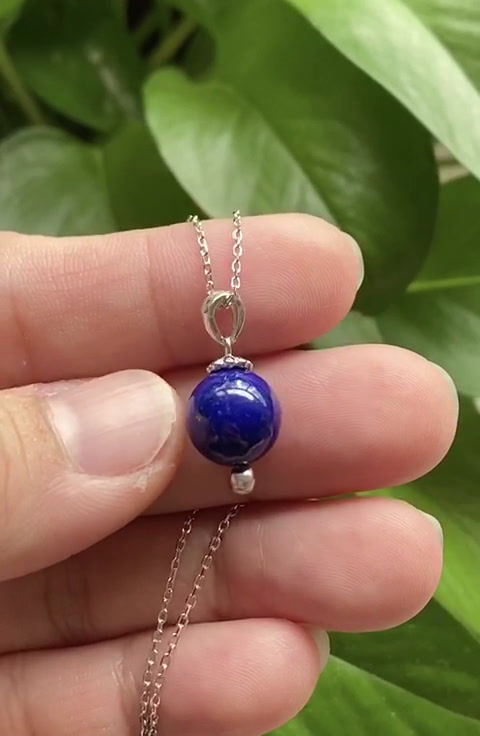 Thumbnail: 925 Silver Lapis Lazuli Bead Pendant (Pendant Only)