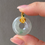 Thumbnail: 18K Yellow Gold Type A Translucent Jadeite Donut Pendant