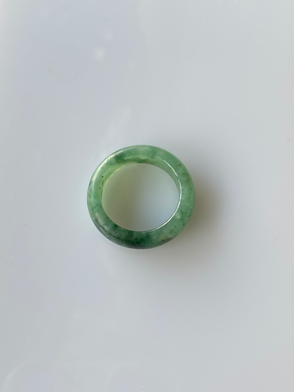 Thumbnail: US#6.5 Type A Translucent Dark Green Mix Jadeite Ring