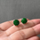 Thumbnail: 925 Silver Type A Dark Green Jadeite Rose Ear Studs