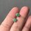 Thumbnail: 925 Silver Type A Green Mini Jadeite Flower Ear Studs