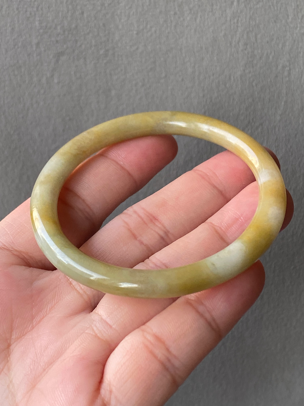 Thumbnail: 52MM Type A Yellow Mix Jadeite Bangle