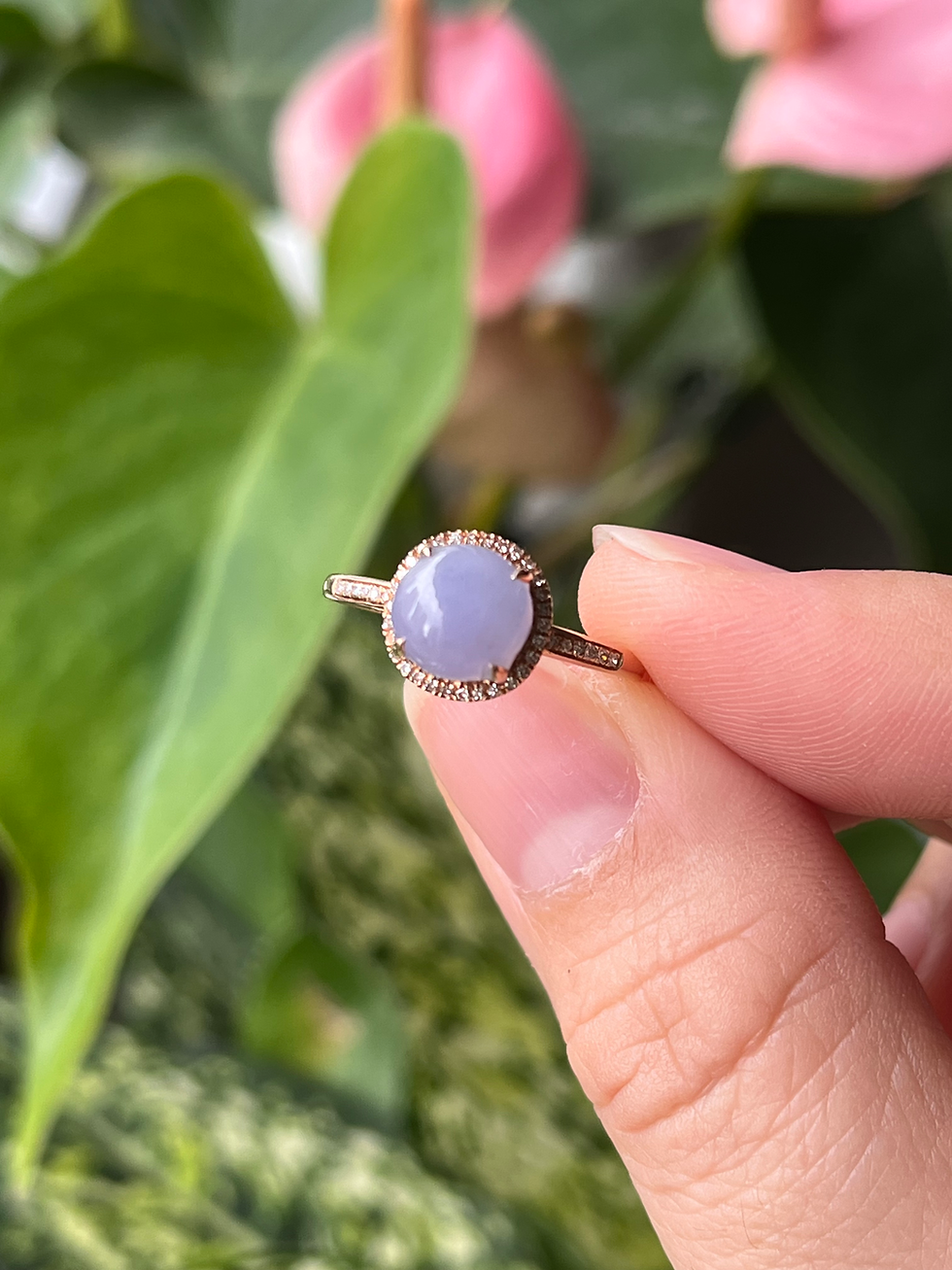 Thumbnail: 18K Rose Gold Type A Translucent Lavender Jadeite Ring