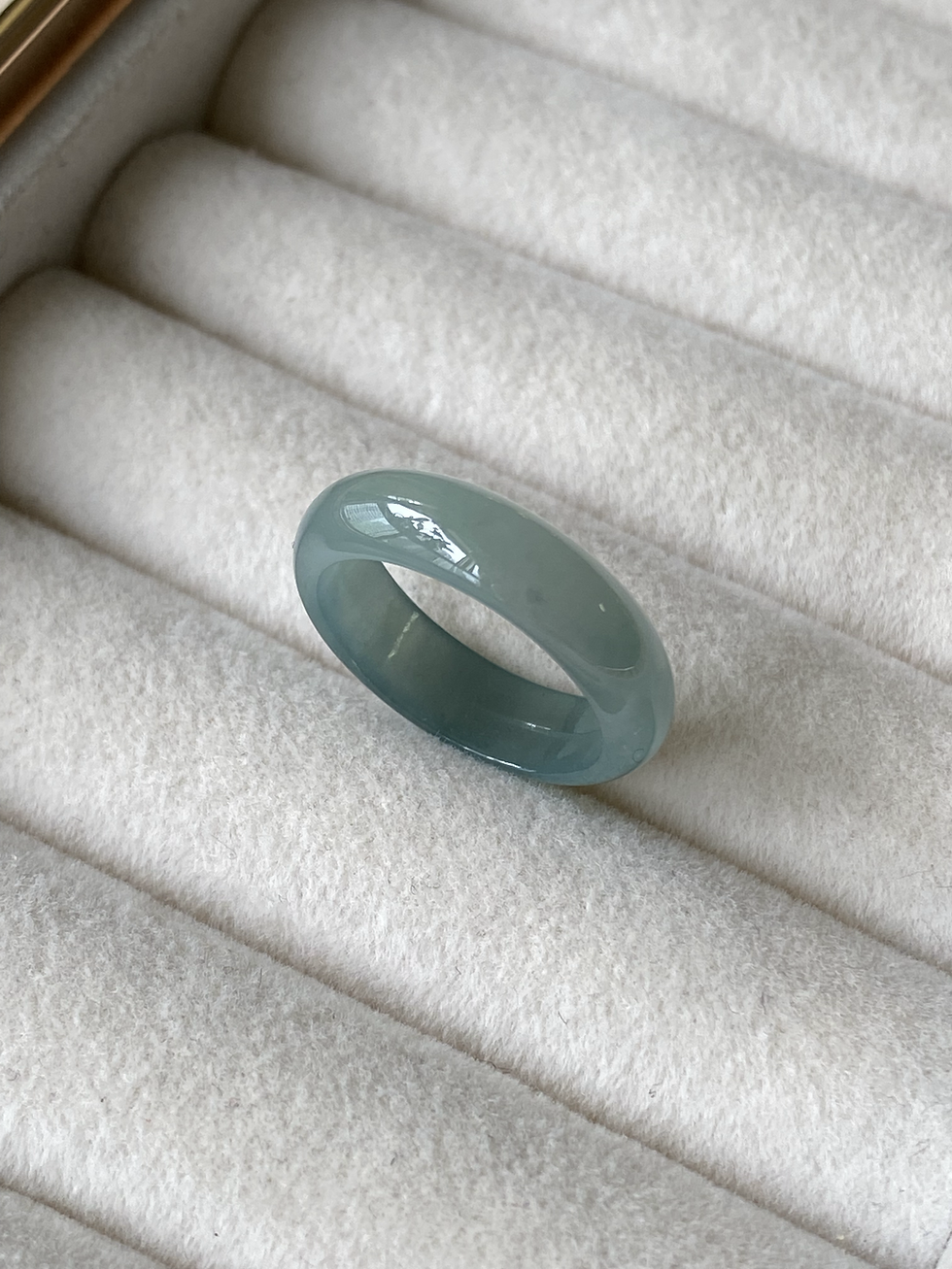 Thumbnail: US#5.2 Translucent  Bluish Green Jadeite Ring