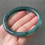 Thumbnail: 62.3MM Type A Translucent Bluish Green Carved Bamboo Jadeite Bangle