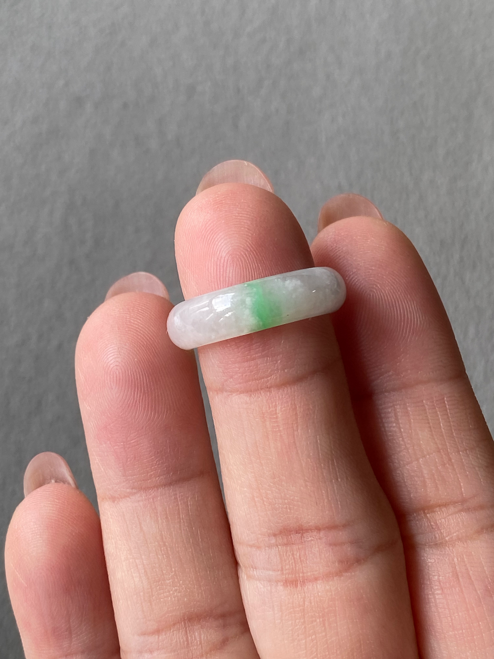 Thumbnail: US#5.35 Type A Translucent with Bright Green Mix Jadeite Ring