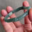 Thumbnail: 54MM Type A Bluish Green Carved Jadeite Bangle