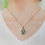 Thumbnail: 925 Silver Gold Plated Type A Translucent Light Green Intertwine Jadeite Pendant
