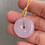 Thumbnail: 18K Yellow Gold Type A Translucent Light Lavender Jadeite Disc Pendant