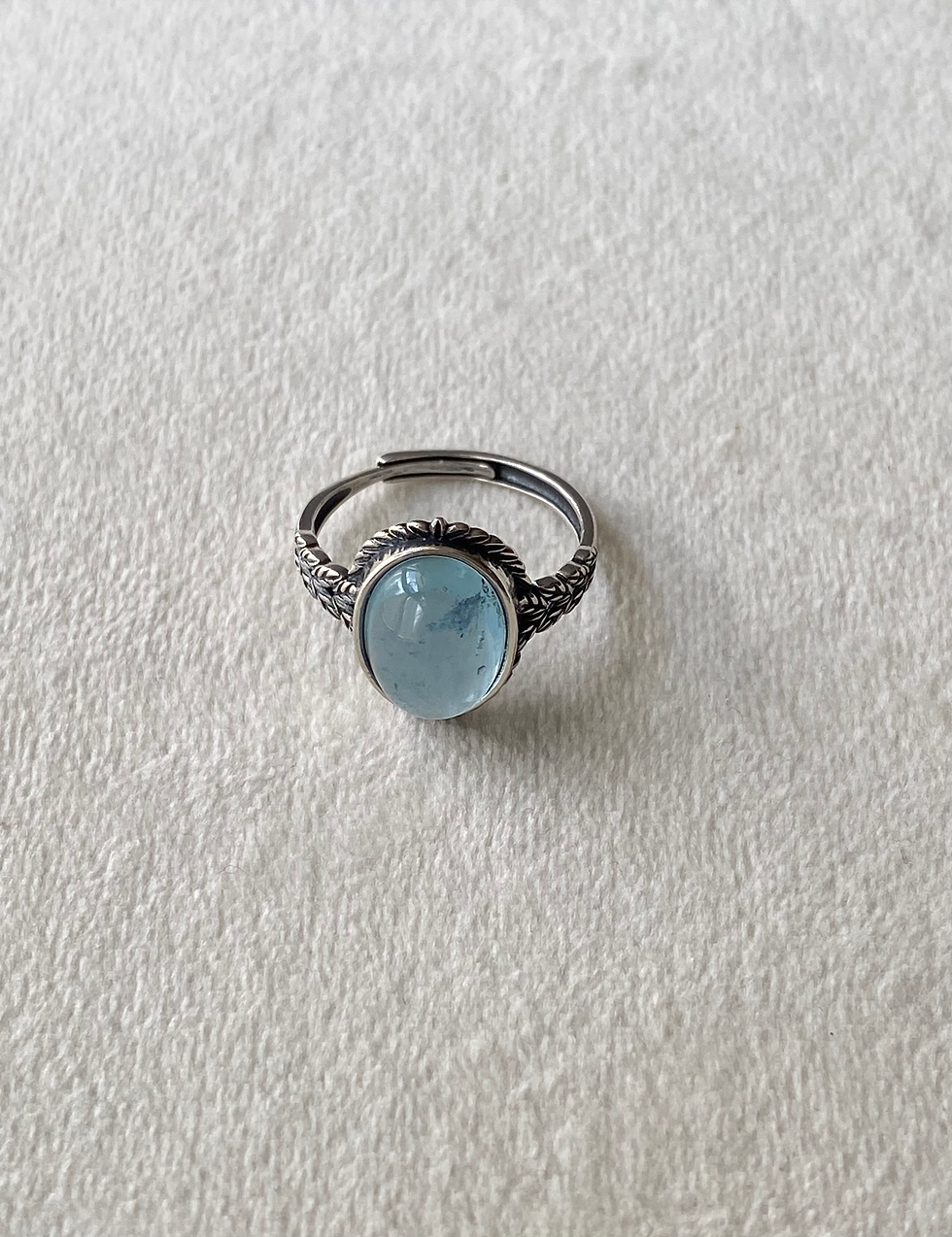 Thumbnail: 925 Silver Aquamarine Ring