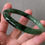 Thumbnail: 53.5MM Type A Dark Green Mix Jadeite Bangle