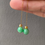 Thumbnail: 18K Yellow Gold Type A Bright Green Mix Jadeite Ear Threader